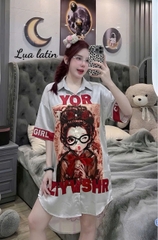 12 mẫu Đầm sơ mi lụa latin