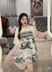 12 mẫu Đầm sơ mi lụa latin
