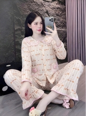 tay dài lụa đũi mềm gắn gấu