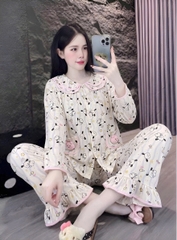 tay dài lụa đũi mềm gắn gấu