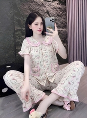 tay ngắn lụa đũi mềm gắn gấu