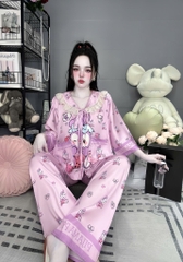 Đồ bộ tay lững phối ren lụa latin size dưới 60kg