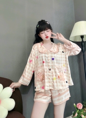 Đồ bộ đùi cổ sen tay lững lụa latin cao cấp