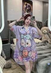 Đầm sơ mi lụa xước