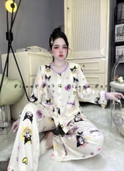 Đồ bộ tay dài cổ tròn lụa latin