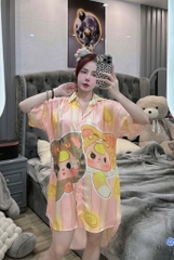 Đầm sơ mi lụa xước