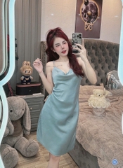 Đầm 2 dây lụa latin
