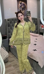 Đồ bộ tay dài cổ v lụa latin