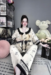 Đồ bộ tay lững phối ren lụa latin size dưới 60kg