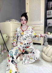 Đồ bộ tay dài cổ tròn lụa latin