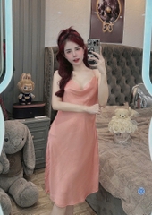 Đầm 2 dây lụa latin