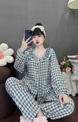 Đồ bộ tay dài lụa đũi nhung