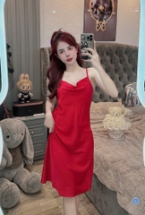 Đầm 2 dây lụa latin