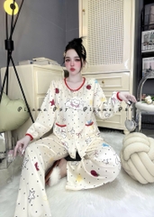 Đồ bộ tay dài cổ tròn lụa latin