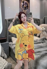 Đầm sơ mi lụa xước