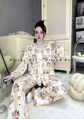 Đồ bộ tay dài cổ tròn lụa latin