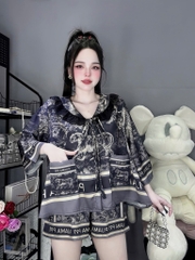 Đồ bộ đùi phối ren lụa latin cao cấp
