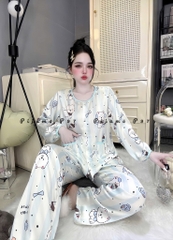 Đồ bộ tay dài cổ tròn lụa latin