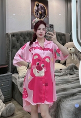 Đầm sơ mi lụa xước