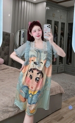 ĐẦM CỔ VUÔNG PHỐI REN LỤA XƯỚC