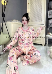 Đồ bộ tay dài cổ tròn lụa latin