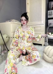 Đồ bộ tay dài cổ tròn lụa latin