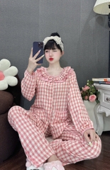 Đồ bộ tay dài lụa đũi nhung