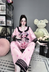 Đồ bộ tay lững phối ren lụa latin size dưới 60kg