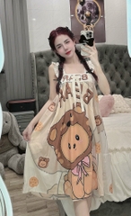 Đầm cánh tiên lụa xước mềm mịn