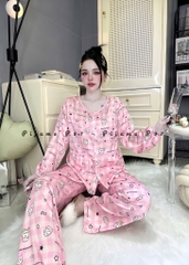 Đồ bộ tay dài cổ tròn lụa latin