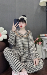 Đồ bộ tay dài lụa đũi nhung