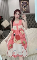 Đầm cánh tiên lụa xước mềm mịn