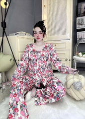 Đồ bộ tay dài cổ tròn lụa latin