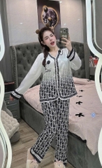 Đồ bộ tay dài cổ v lụa latin