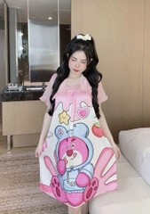 ĐẦM CỔ VUÔNG PHỐI REN LỤA XƯỚC
