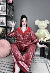 Đồ bộ tay lững phối ren lụa latin size dưới 60kg