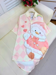 Đầm sơ mi lụa xước
