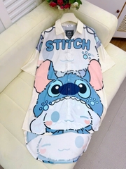 Đầm sơ mi lụa xước