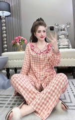 Đồ bộ tay dài lụa đũi nhung