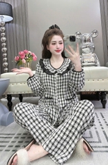 Đồ bộ tay dài lụa đũi nhung