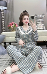 Đồ bộ tay dài lụa đũi nhung