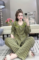 Đồ bộ tay dài lụa đũi nhung