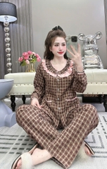 Đồ bộ tay dài lụa đũi nhung