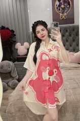 Đầm sơ mi lụa xước mềm mịn
