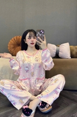 Đồ bộ tay dài cổ tròn lụa latin