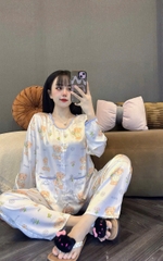 Đồ bộ tay dài cổ tròn lụa latin