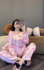 Đồ bộ tay dài cổ tròn lụa latin