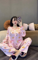 Đồ bộ tay dài cổ tròn lụa latin
