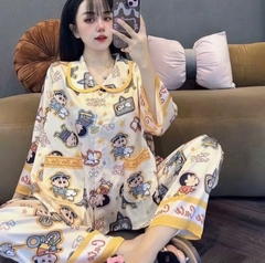 Đồ bộ tay lững cổ sen lụa latin