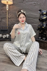 Đồ bộ tay ngắn túi nấp lụa latin